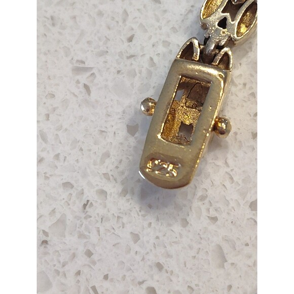 925 Sterling Silver Genuine Multi Gemstone XO link and clasp Bracelet 7 7/8" - Picture 5 of 7